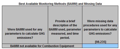 Image of BAMM & missing data table for 2016-2023 Combustion Equipment at Onshore Petroleum and Natural Gas Production Facilities, Onshore Petroleum and Natural Gas Gathering and Boosting Facilities, and Natural Gas Distribution Facilities